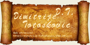 Dimitrije Totošković vizit kartica
